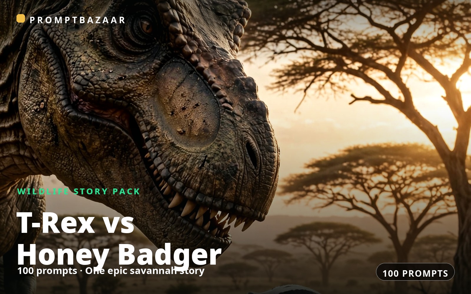 T-Rex vs Honey Badger prompt pack
